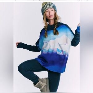 Free people, movement hot shot hooded set blue mountain mist, size XS